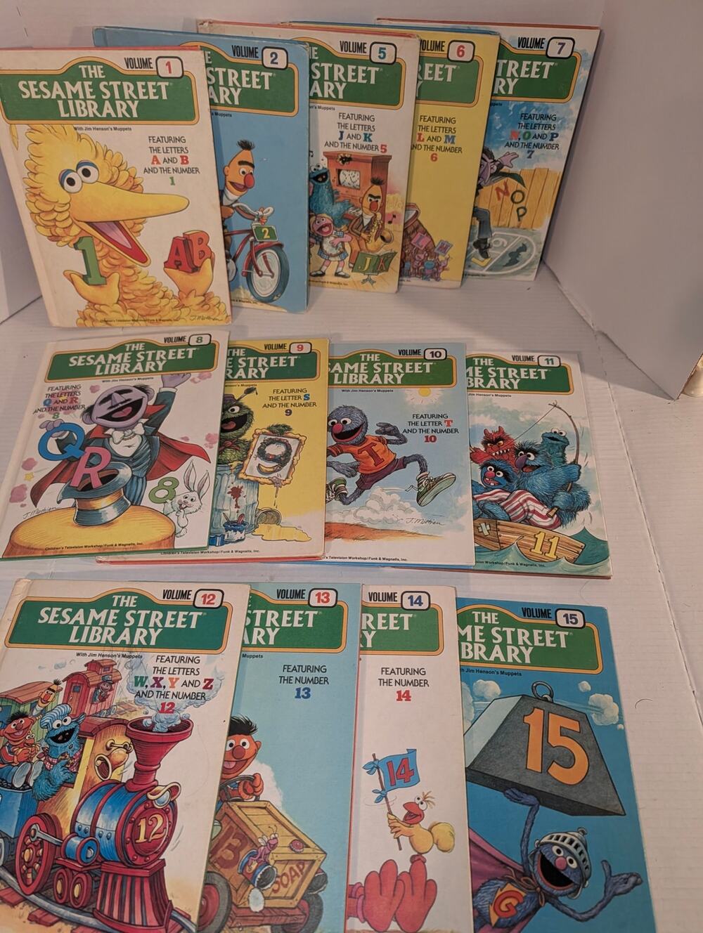 Vintage 1970's Sesame Street Library Books Set 13/15 CTW Funk Wagnalls
